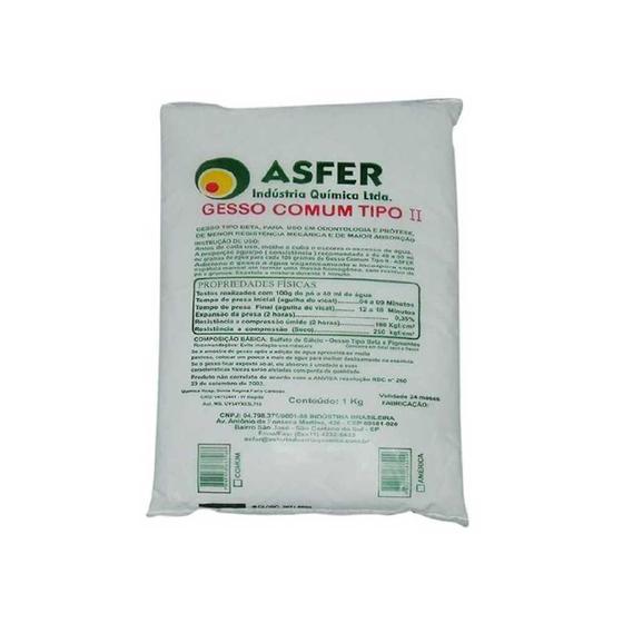 Imagem de Gesso Comum Asfer Tipo II 1kg