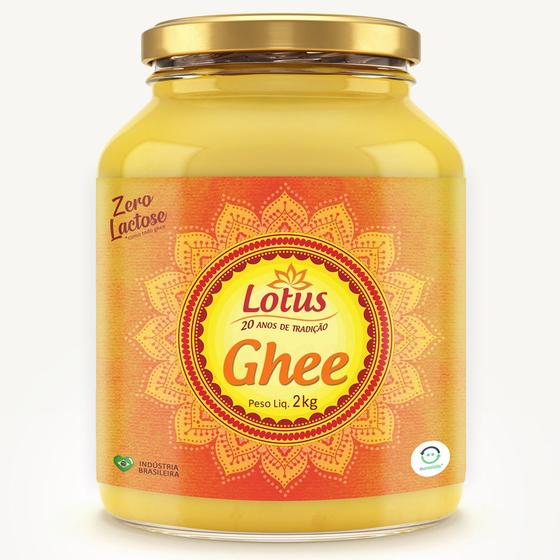 Imagem de Ghee Lotus 2kg - Manteiga Zero Lactose - Pote de Vidro