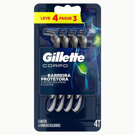 Imagem de Gillette Corpo Aparelhos Descartáveis para Depilação Corporal 4 Unidades