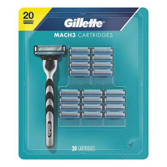 Imagem de Gillette Mach 3 Recargas Lâminas De Barbear- 20 Unidades