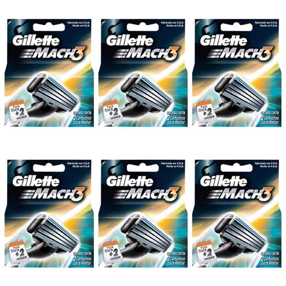 Imagem de Gillette Mach3 Carga Regular C/2 (Kit C/06)