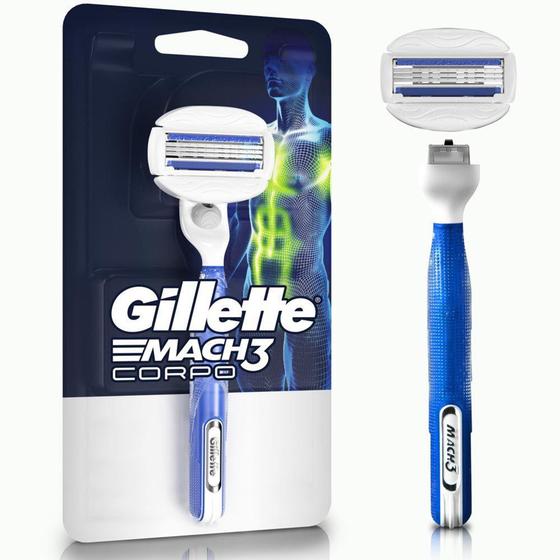 Imagem de Gillette Mach3 Corpo Aparelho de Depilação Corporal com Barras Umectantes e 1 Carga