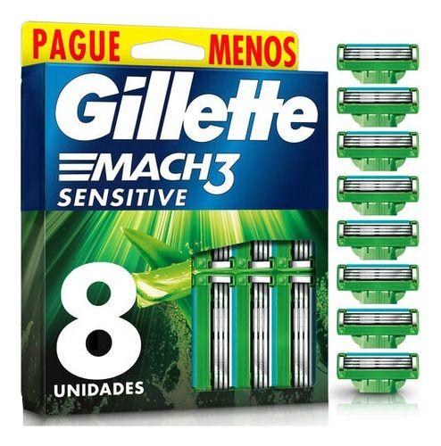 Imagem de Gillette Mach3 Sensitive Carga De Barbeador 8 Unidades