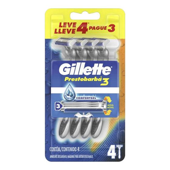 Imagem de Gillette Prestobarba 3  - Aparelho de Barbear 4 Unidades