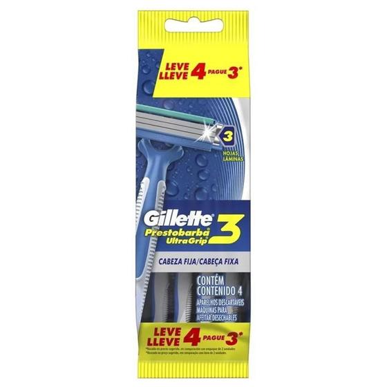 Imagem de Gillette Prestobarba Ultra Grip3 Leve 4 Pague 3 Fix
