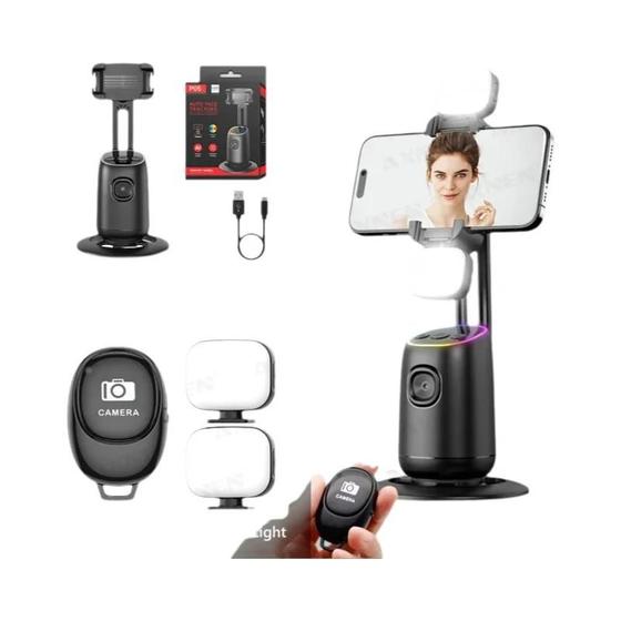 Imagem de Gimbal Estabilizador AI com Rotação 360° - Controle de Gesto e Suporte para Celular