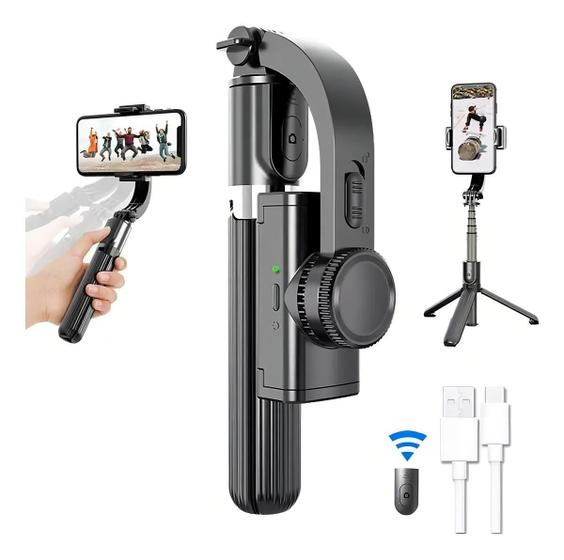 Imagem de Gimbal Estabilizador Imagem Celular Pau De Selfie Bluetooth