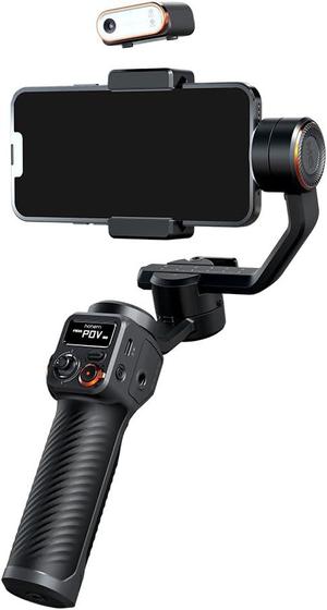 Imagem de Gimbal Estabilizador Para Smartphone 3 Eixos Com Sensor Rastreamento AI Luz Preenchimento Magnético