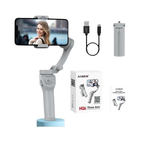 Imagem de Gimbal Portátil de 3 Eixos com Estabilizador de Vídeo e Luz de Preenchimento