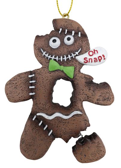 Imagem de Gingerbread Man Zombie Monster Cookie Oh Snap! Perna quebrada feia Halloween enfeite da árvore de Natal