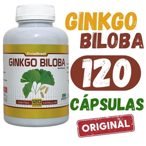 Imagem de Ginkgo Biloba 500 mg 120 caps extrato seco 100% puro original