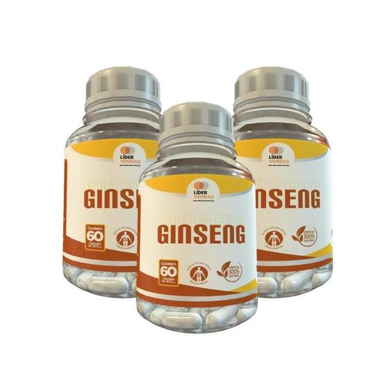 Imagem de Ginseng - 60 Caps 500Mg Kit Com - 3 Potes