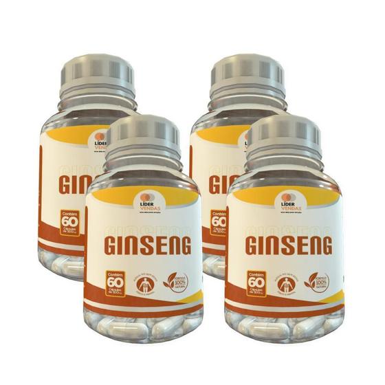 Imagem de Ginseng - 60 Caps 500Mg Kit Com - 4 Potes