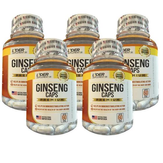 Imagem de Ginseng Caps - 60 Caps 500Mg Kit Com - 5 Potes