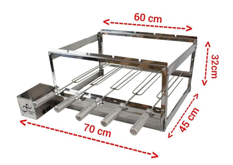 gira grill 5 espeto inox para churrasqueira pré moldada Menor preço em gira grill 5 espeto inox para churrasqueira pré moldada