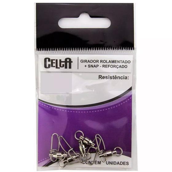 Imagem de Girador com Rolamento + Snap Reforçado Celta CT1011 Nº5 156lb Cartela com 5un