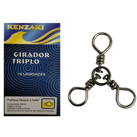 Imagem de Girador de Pesca Robalos Kenzaki Triplo N10 C/ 10 unidades 0,7cm