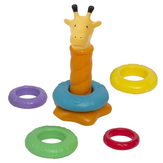 Imagem de Girafa Colorida Didática Com Argolas Atividade Infantil