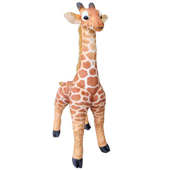 Imagem de Girafa de Pelúcia Realista Grande 80cm Safari Articulada