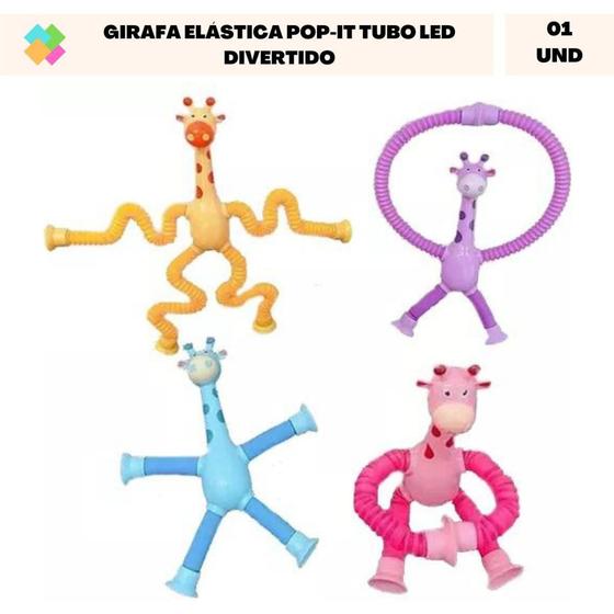 Imagem de Girafa Elástica Pop-It Tubo LED Divertido (1 Und) - Art Brink