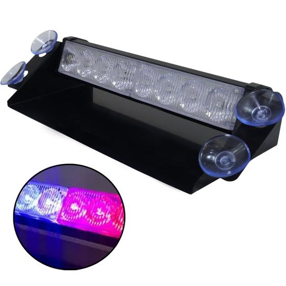 Imagem de Giroflex Interno 12V Led Viatura Polícia Parabrisa Strobo Azul Vermelho Giroled Rayx Lt2032v/A