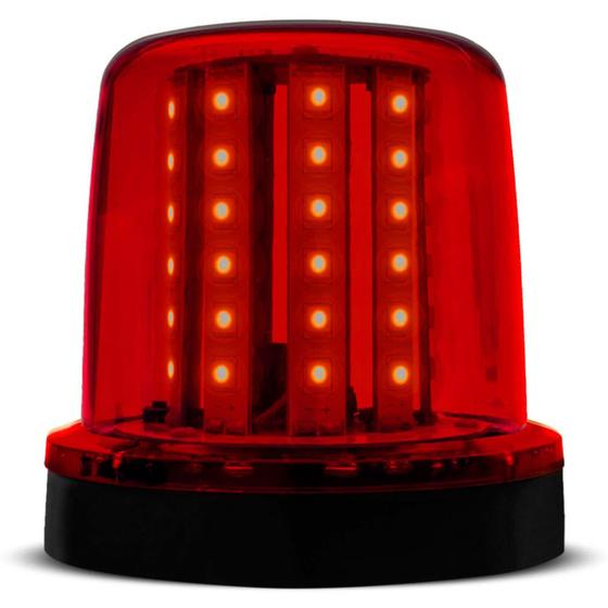 Imagem de Giroflex Luz de Emergência Sinalizador 54 LEDs 24V 10W Vermelho Giroled Fixação Imã para Caminhão