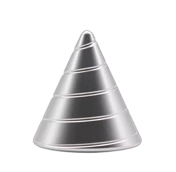 Imagem de Giroscópio Mesa Alumínio Anti Estresse Relaxante Cone Silver