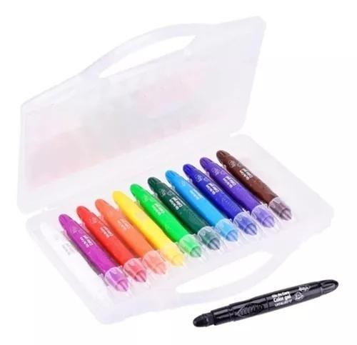 Imagem de Giz Cera Gel Jumbo Grosso Retratil 12 Cores Resistente Queda