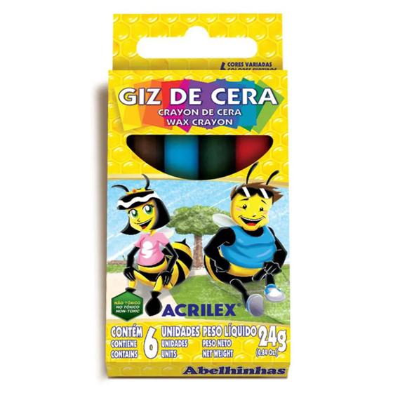 Imagem de Giz de Cera 06 Cores Acrilex - 09006