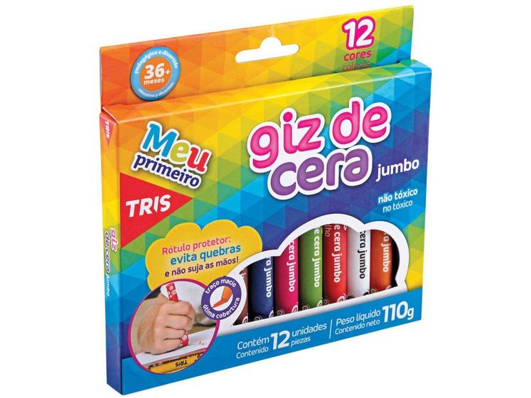 Imagem de Giz de Cera 12 Cores Tris - Meu Primeiro Jumbo