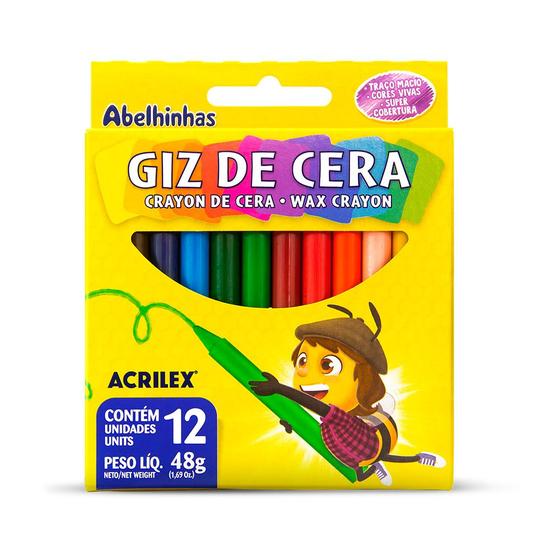 Imagem de Giz de cera Acrilex com 12 cores