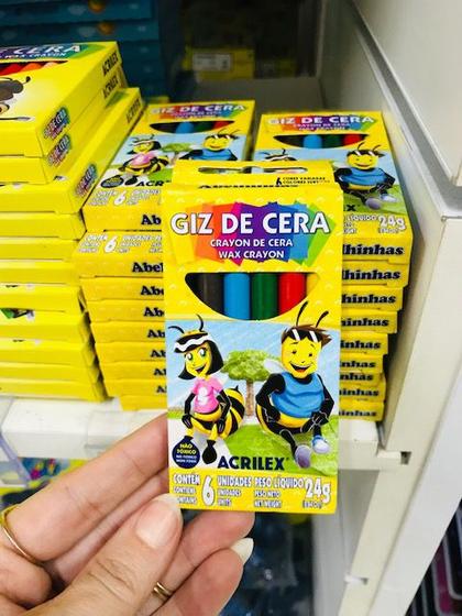Imagem de Giz de cera Acrilex com 6 cores