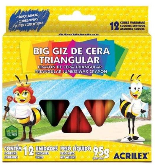 Imagem de Giz de Cera BIG TRIANGULAR 12 Cores - Acrilex