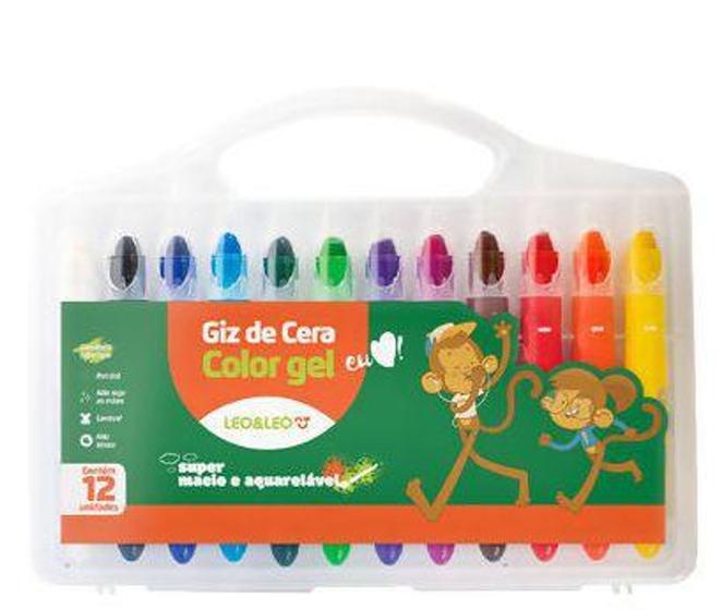 Imagem de Giz de Cera Color Gel 12 Cores Leo e Leo - Leo Leo