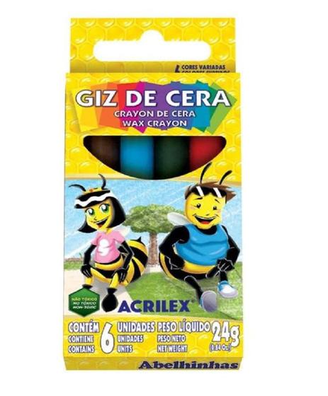 Imagem de Giz de Cera COMUM 6 Cores - Acrilex