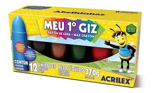 Imagem de Giz de cera Curto Meu Primeiro Giz com 12 Cores Big Giz - Acrilex