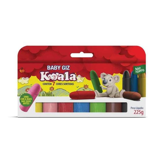 Imagem de Giz de cera cx 07 cores baby top - KOALA