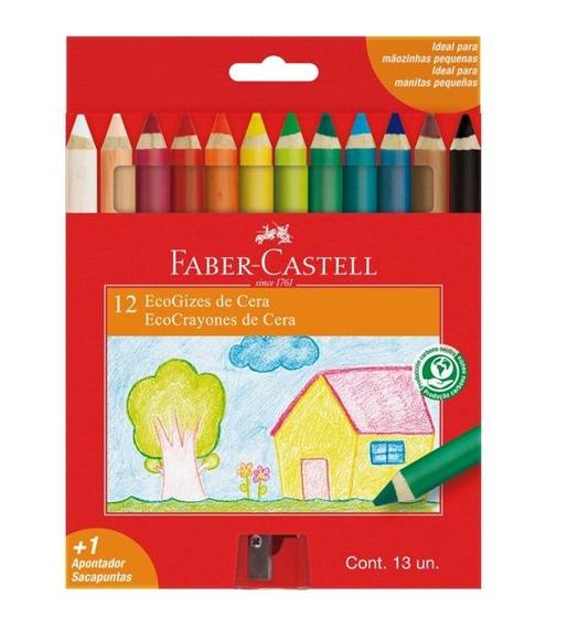 Imagem de Giz De Cera Ecogizes 12 Cores  Faber Castell