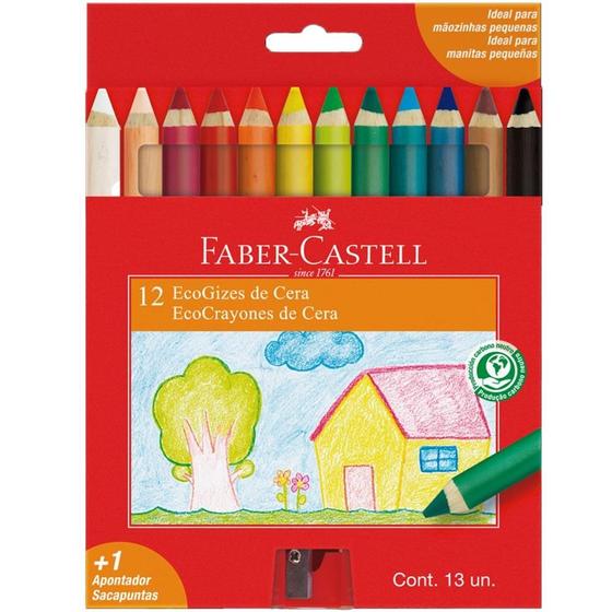 Imagem de Giz de Cera Ecológico Ecogiz com 12 Cores - Faber Castell