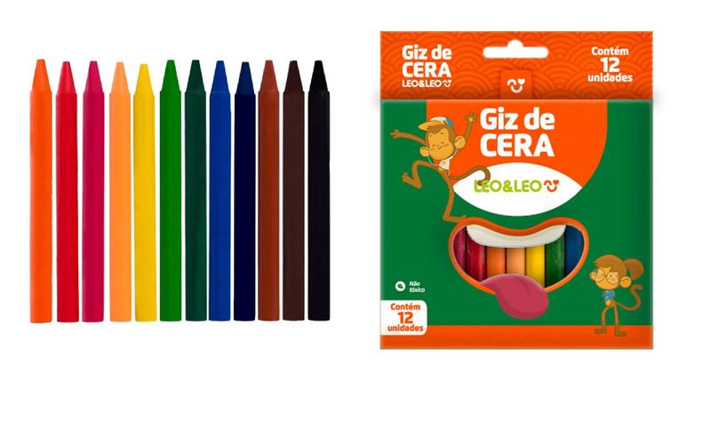 Imagem de Giz de Cera Fino 12 Cores Atacado 216 unidades Colorido