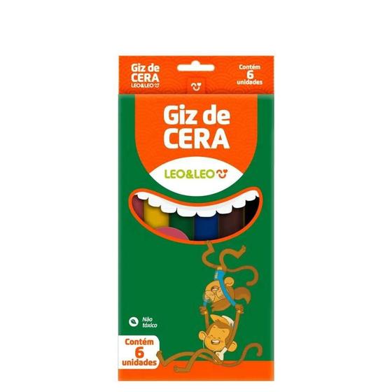 Imagem de Giz de Cera Fino 6 Cores - Leo & Leo