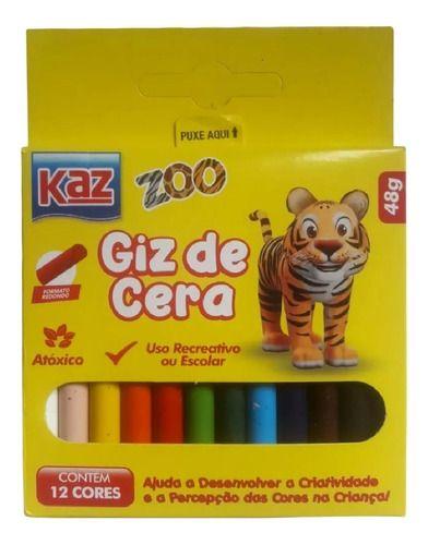 Imagem de Giz De Cera Fino C/12 Cores - Kaz