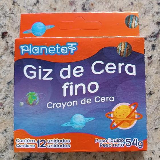 Imagem de Giz De Cera Fino Com 12 Cores Vmp