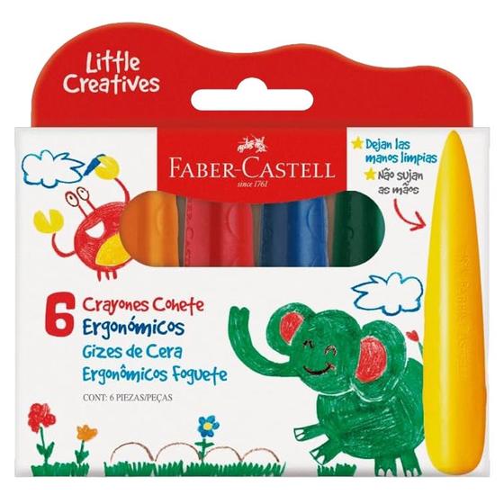 Imagem de Giz de cera Foguete 6 cores Faber-Castell