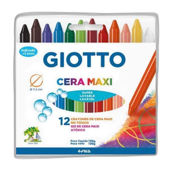 Imagem de Giz De Cera Giotto Maxi Com 12 Cores