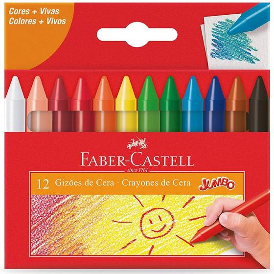 Imagem de Giz de cera Gizão 12 cores clássicas Faber-Castell