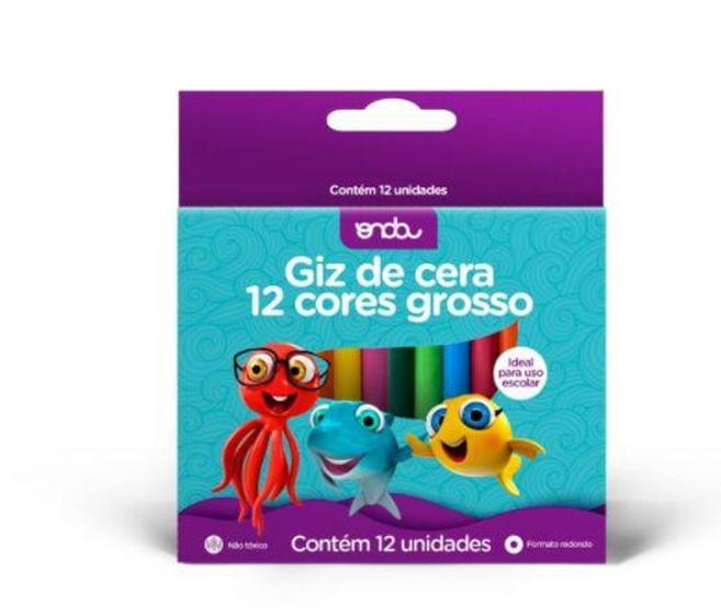 Giz De Cera Grosso Onda 12 Cores Menor preço em Giz De Cera Grosso Onda 12 Cores