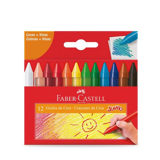 Imagem de Giz De Cera Jumbo 12 Cores Faber Castell