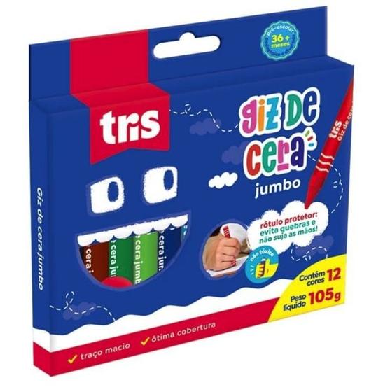 Imagem de Giz de Cera Jumbo 12 cores -Tris