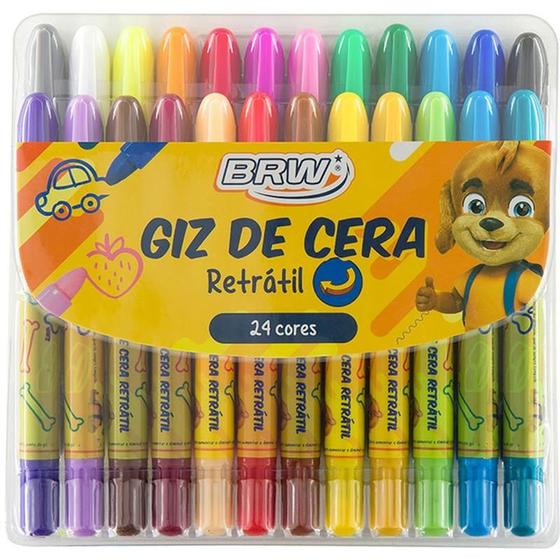 Imagem de Giz de cera jumbo retratil aquarelavel 24 cores brw